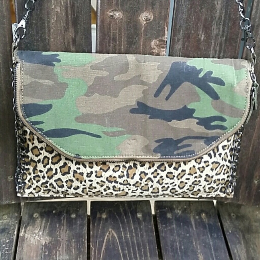 Camo and cheetah crossbody